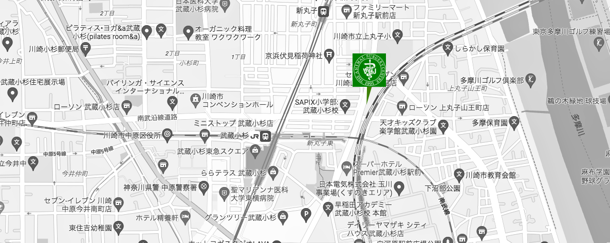 動物癌センターは川崎市中原区新丸子東にあります。